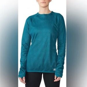 NWT Mountain Hardwear Women’s AirMesh Long Sleeve Crew Shirt in Jack Pine/Teal S